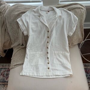 Pilcro Anthropologie White Button Down Dress